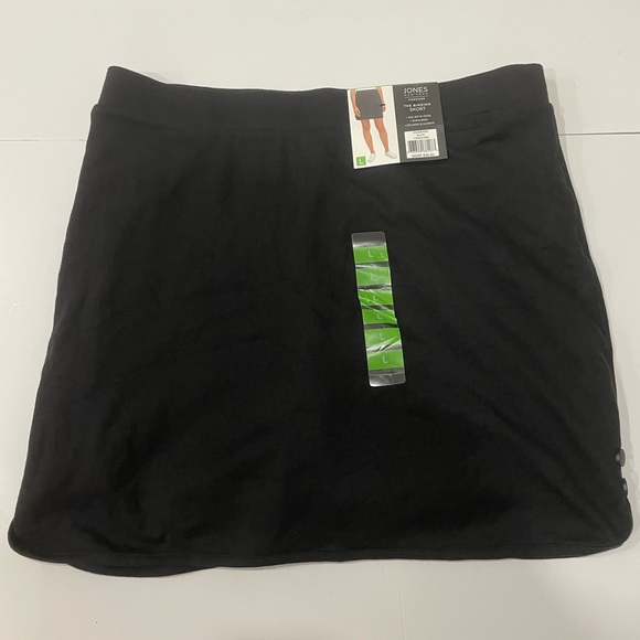 50- NWT Jones New York “The Binding Skort” Women’s size Large Black Key Pocket - Picture 1 of 9